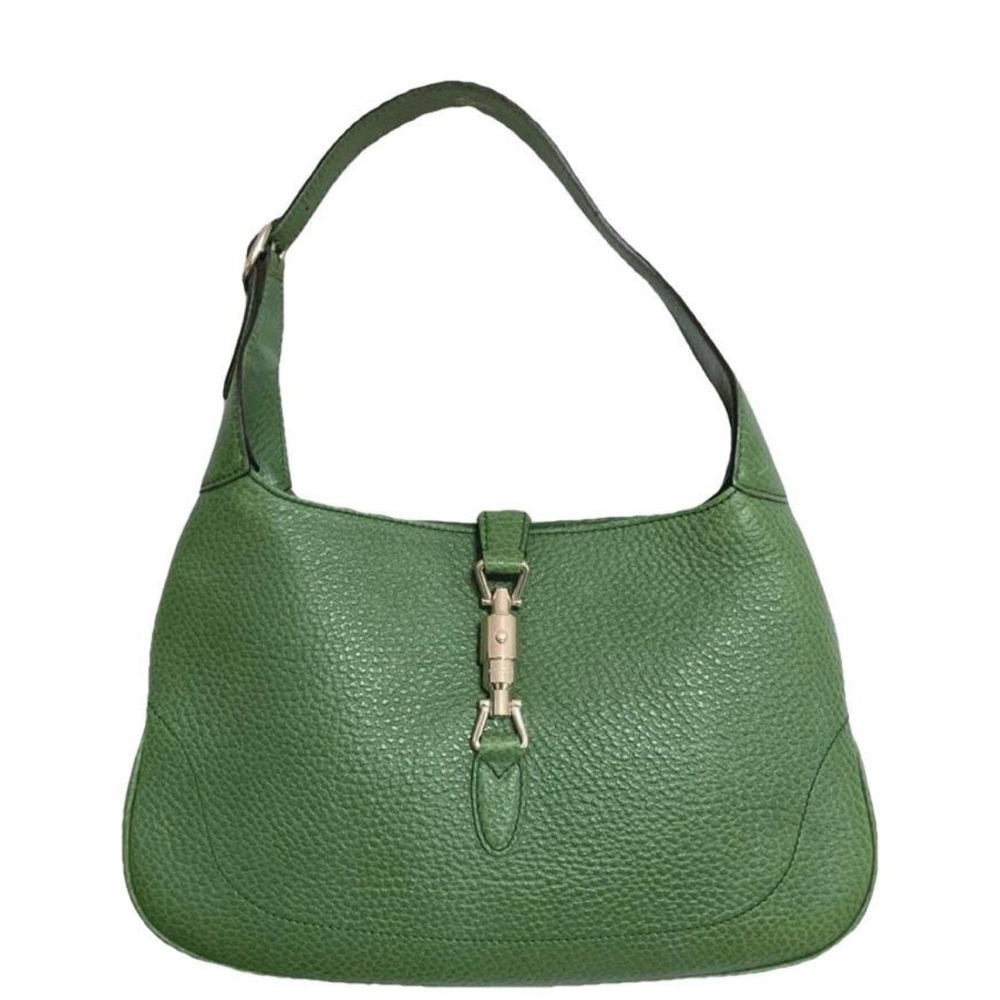 Gucci Jackie green pebbled leather